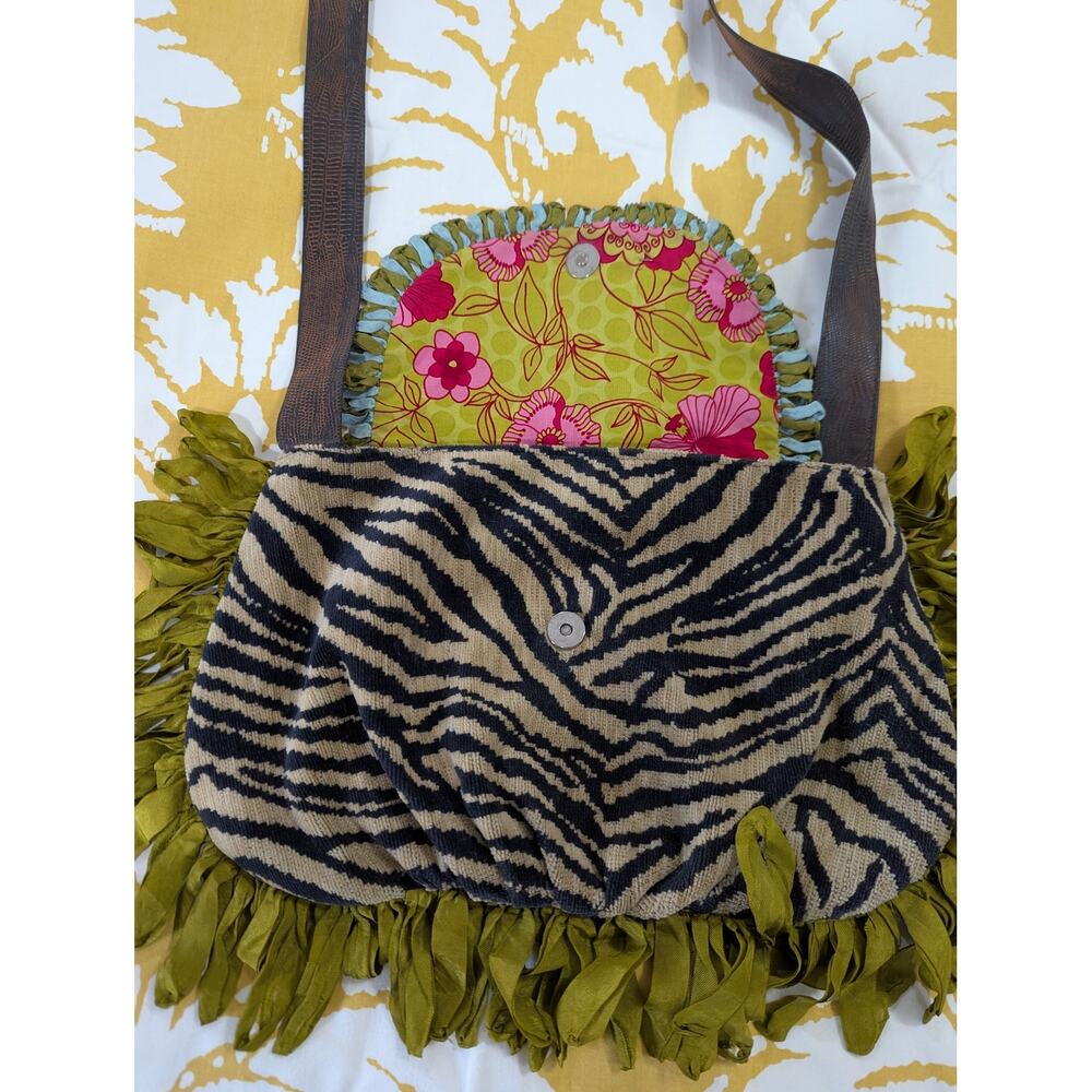 Boho Hippy Tapestry Leopard turquoise multicolor Bag Purse Long Straps - Picture 6 of 11
